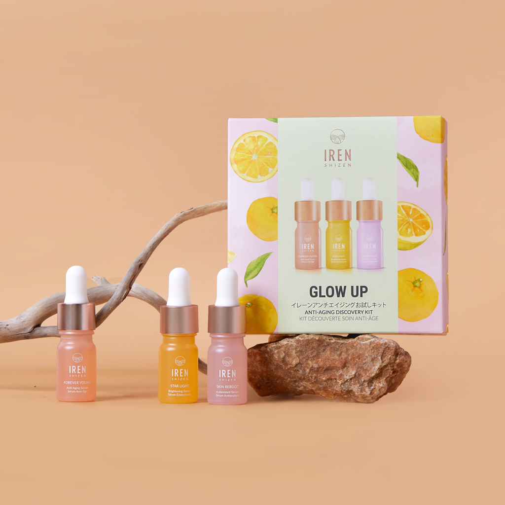 GLOW UP Anti-Aging Discovery Kit with Japanese skincare and onsen skincare.